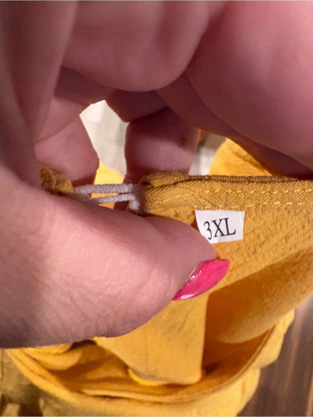 Women’s Yellow Button-Front Ruffled Blouse - Picture 3 of 4